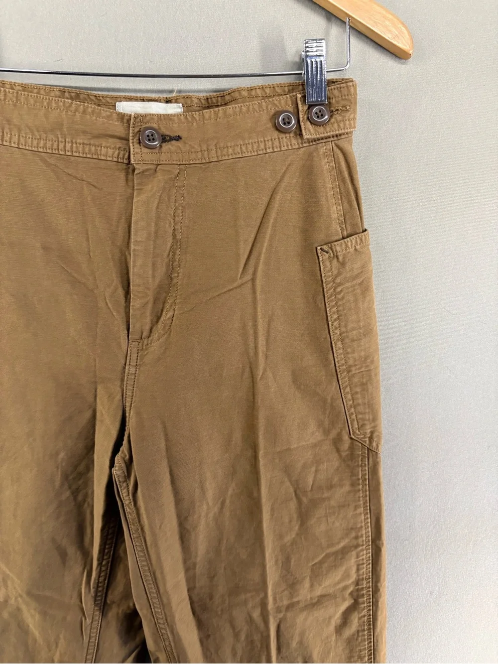 Everlane Linen Blend Fatigue Barrel Military Pants Sz 2 Brown Women High Rise